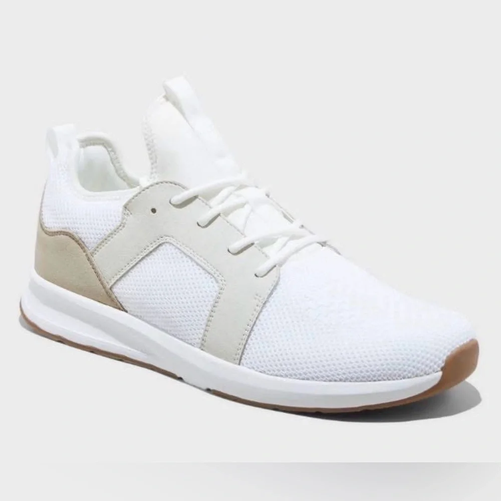 NIB Goodfellow & Co White and Tan Sneakers